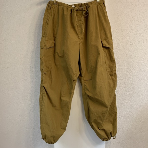 Pilcro Pants - Anthropologie Pilcro Pants Womens XL Tan Brown Baggy Cargo Parachute Drawstring